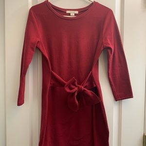 Red sweater dress